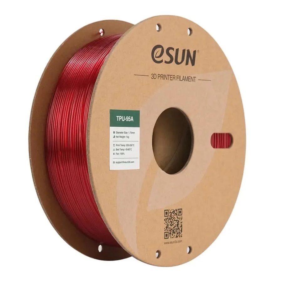 Esun TPU 95A Translucido Rojo 1Kg